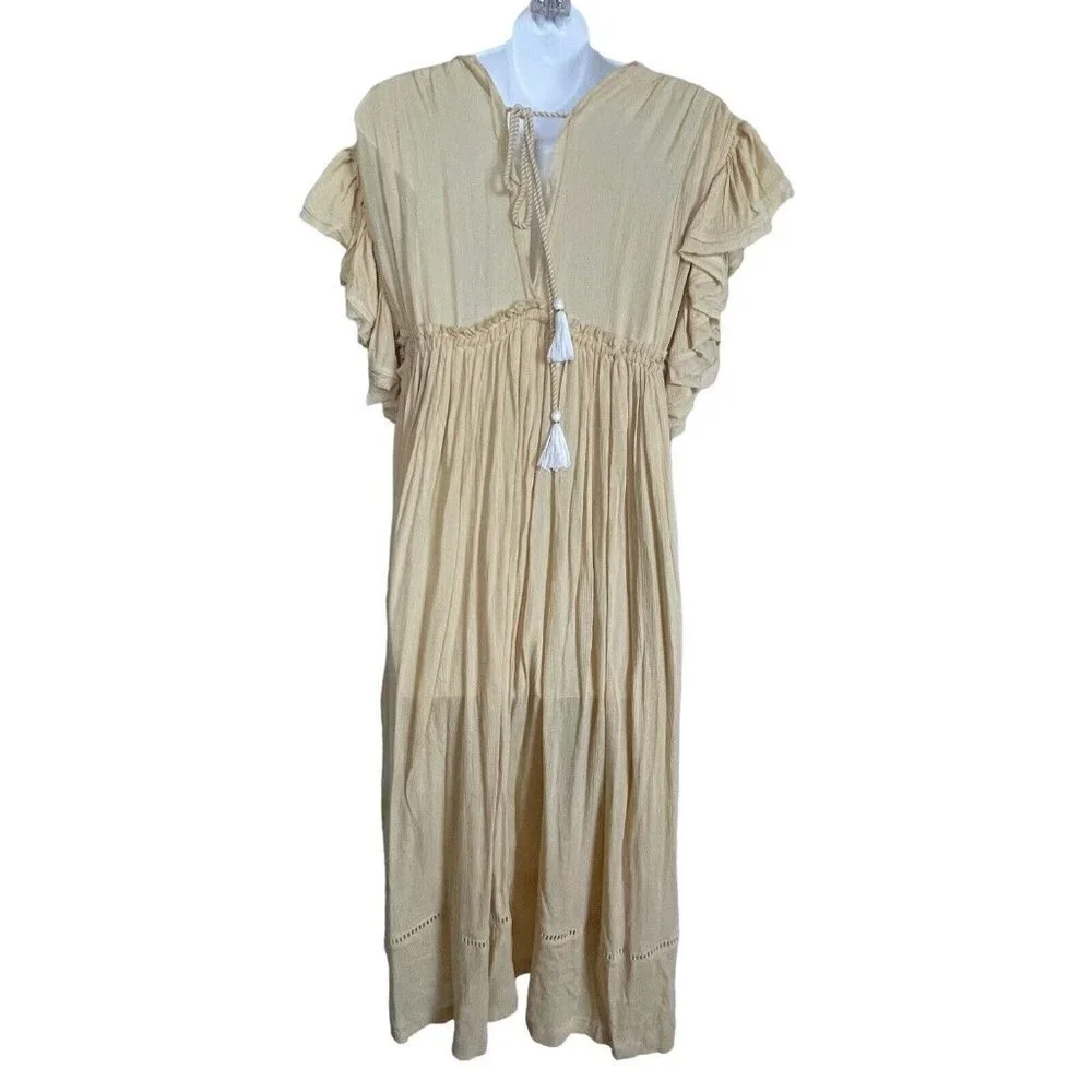 Free People Garbanzo Bean Bali Will Wait‎ For You Casual Boho Maxi Dress Sz XS
